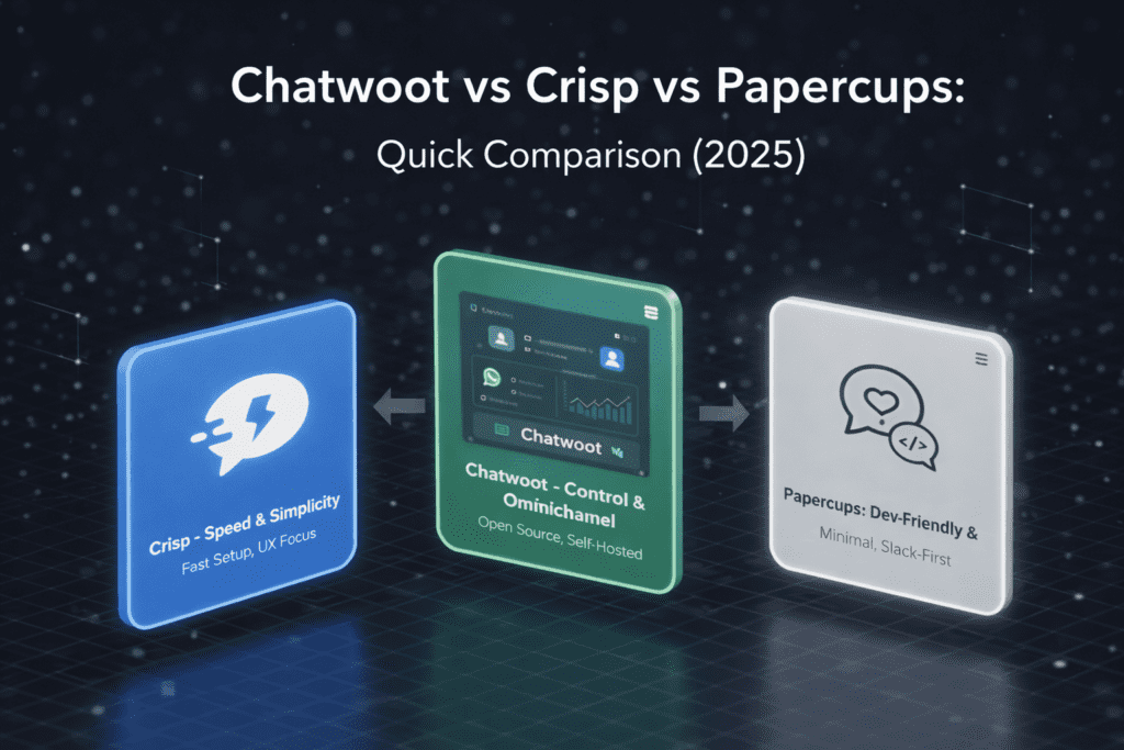 Chatwoot vs Crisp vs Papercups
