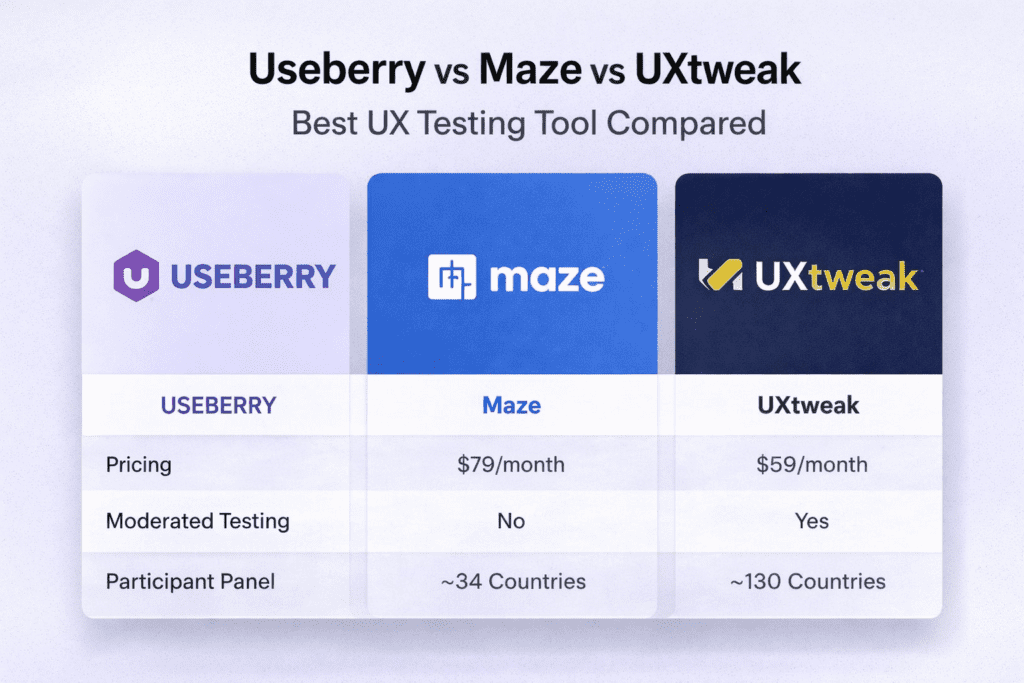 Useberry vs Maze vs UXtweak